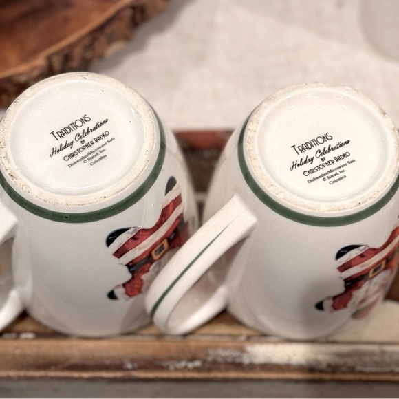 Set of 2 Traditions Holiday Celebrations by Christopher Radko Santa Cup/Mug - Picture 3 of 7